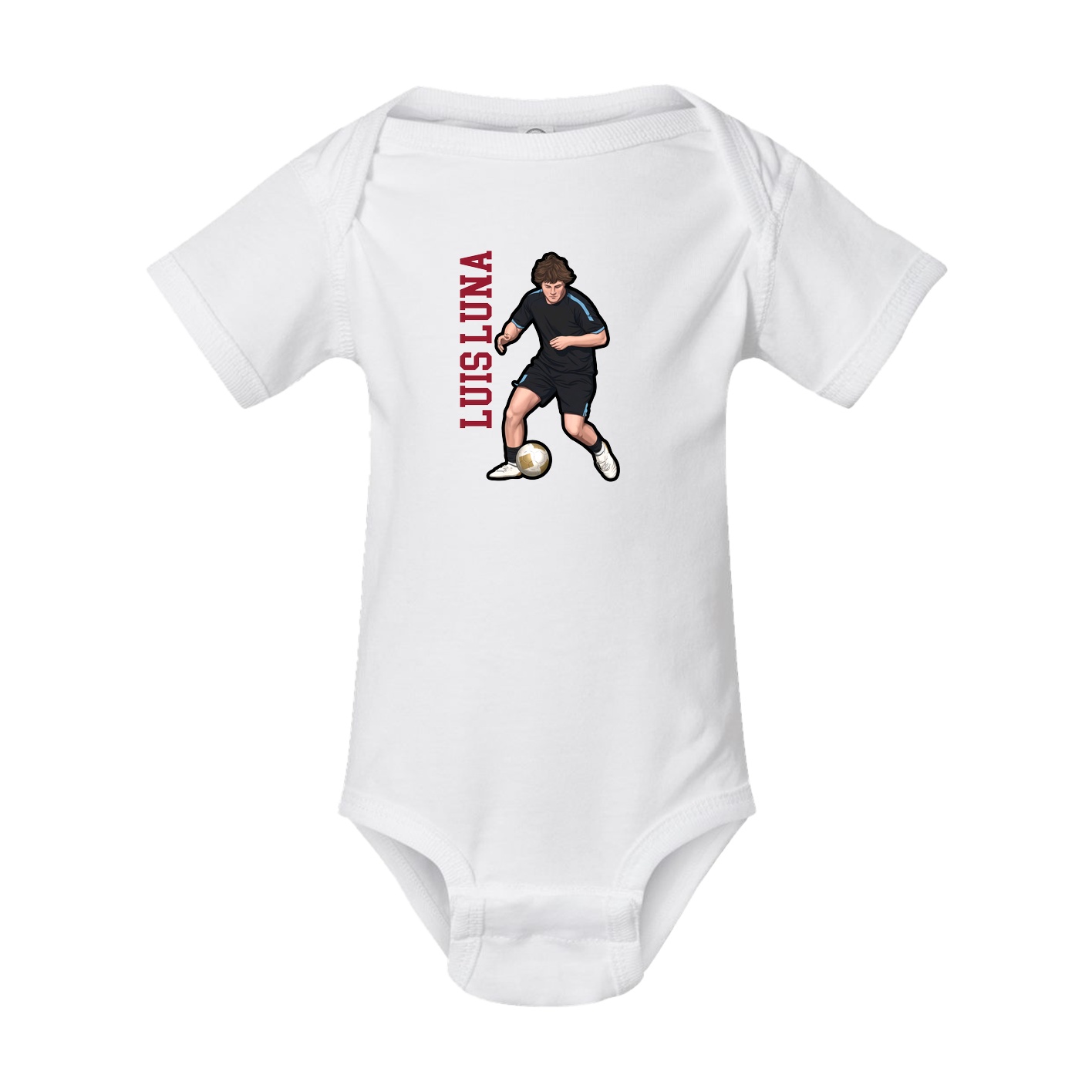 Baby Onesie — Name Vertical in White