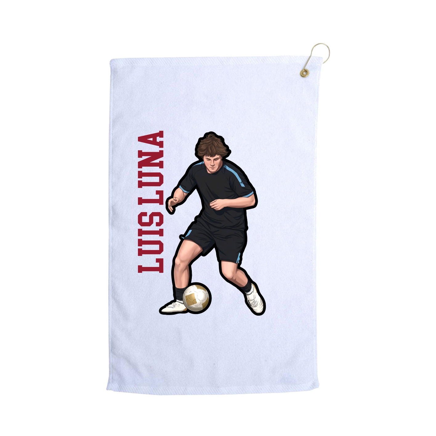 Golf Towel — Name Vertical in White