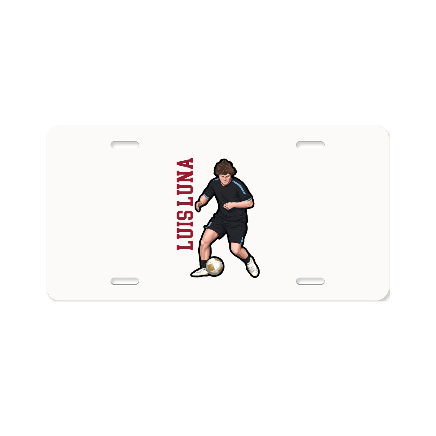 License Plate — Name Vertical in Classic