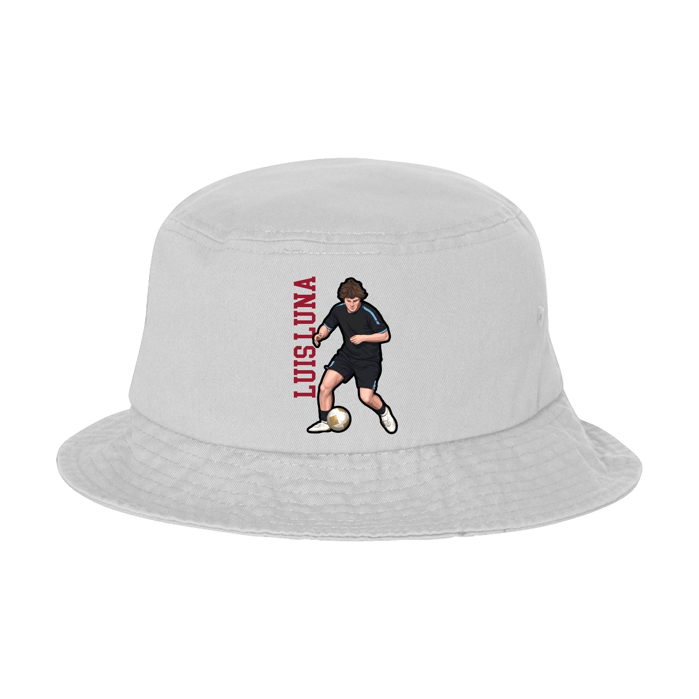 Bucket Cap — Name Vertical in White