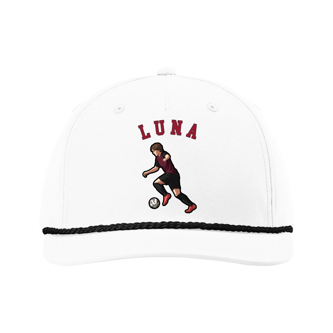 Five-Panel Classic Rope Cap — Shirsey Arch in White