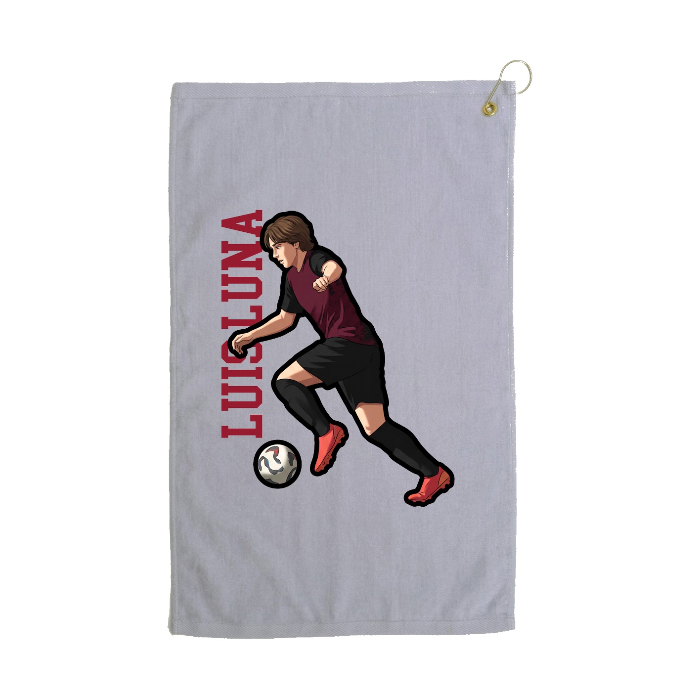 Golf Towel — Name Vertical in Grey