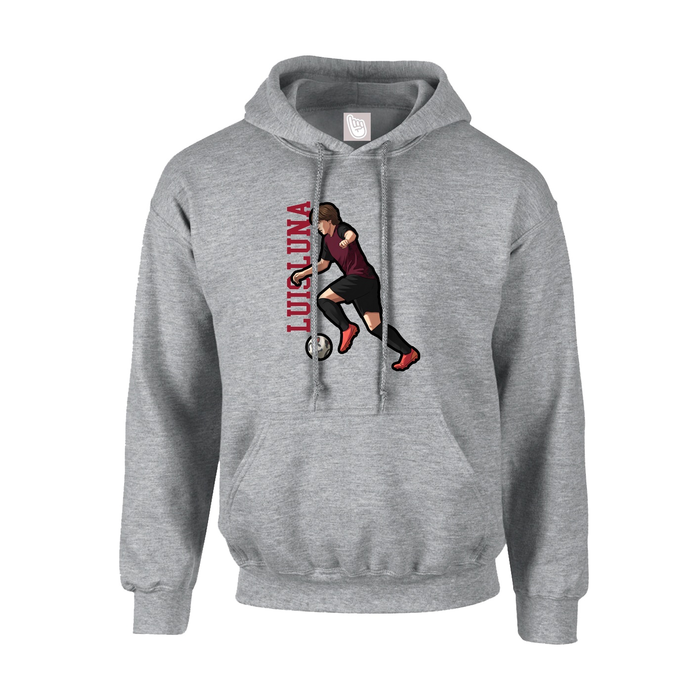 Youth Hoodie — Name Vertical in Grey
