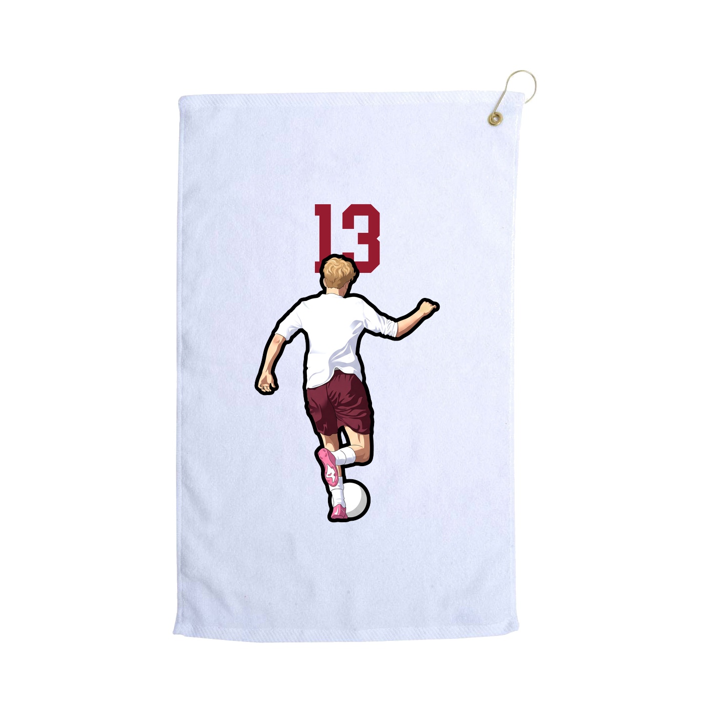 Golf Towel — Number Top in White