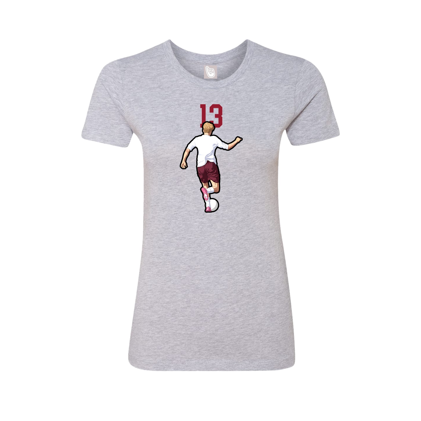 Fitted Women's Tee — Number Top in Grey