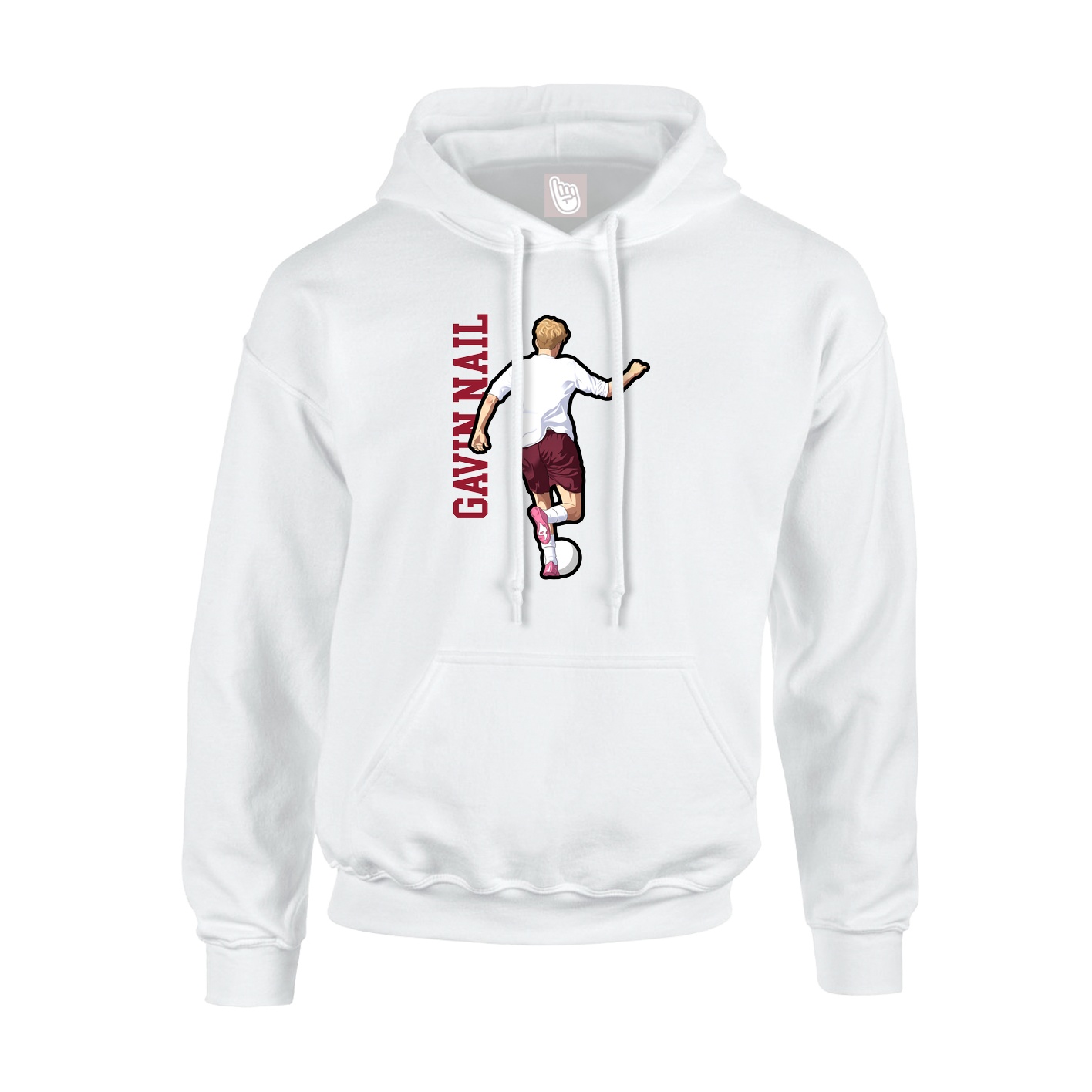 Hoodie — Name Vertical in White