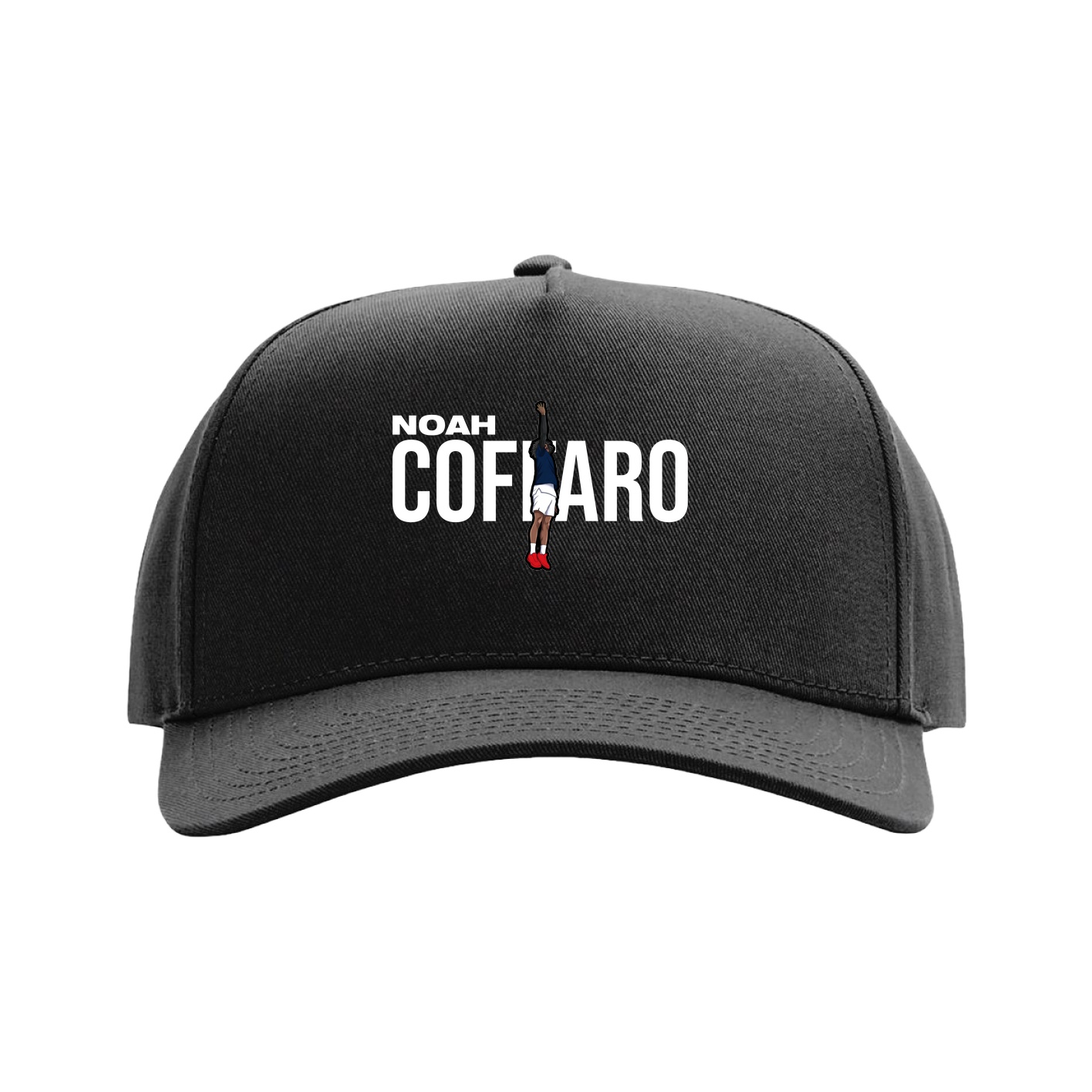 Full Fabric Five-Panel Champ Cap — Player Name in Black