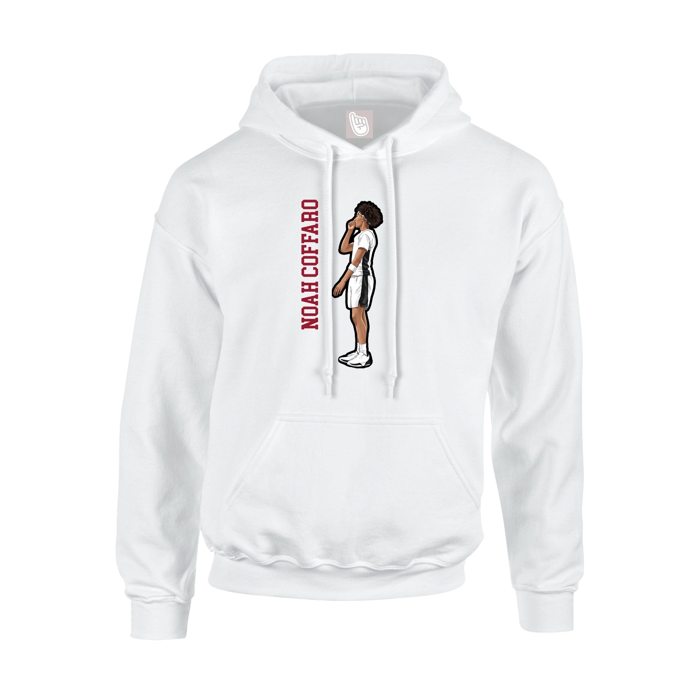 Hoodie — Name Vertical in White