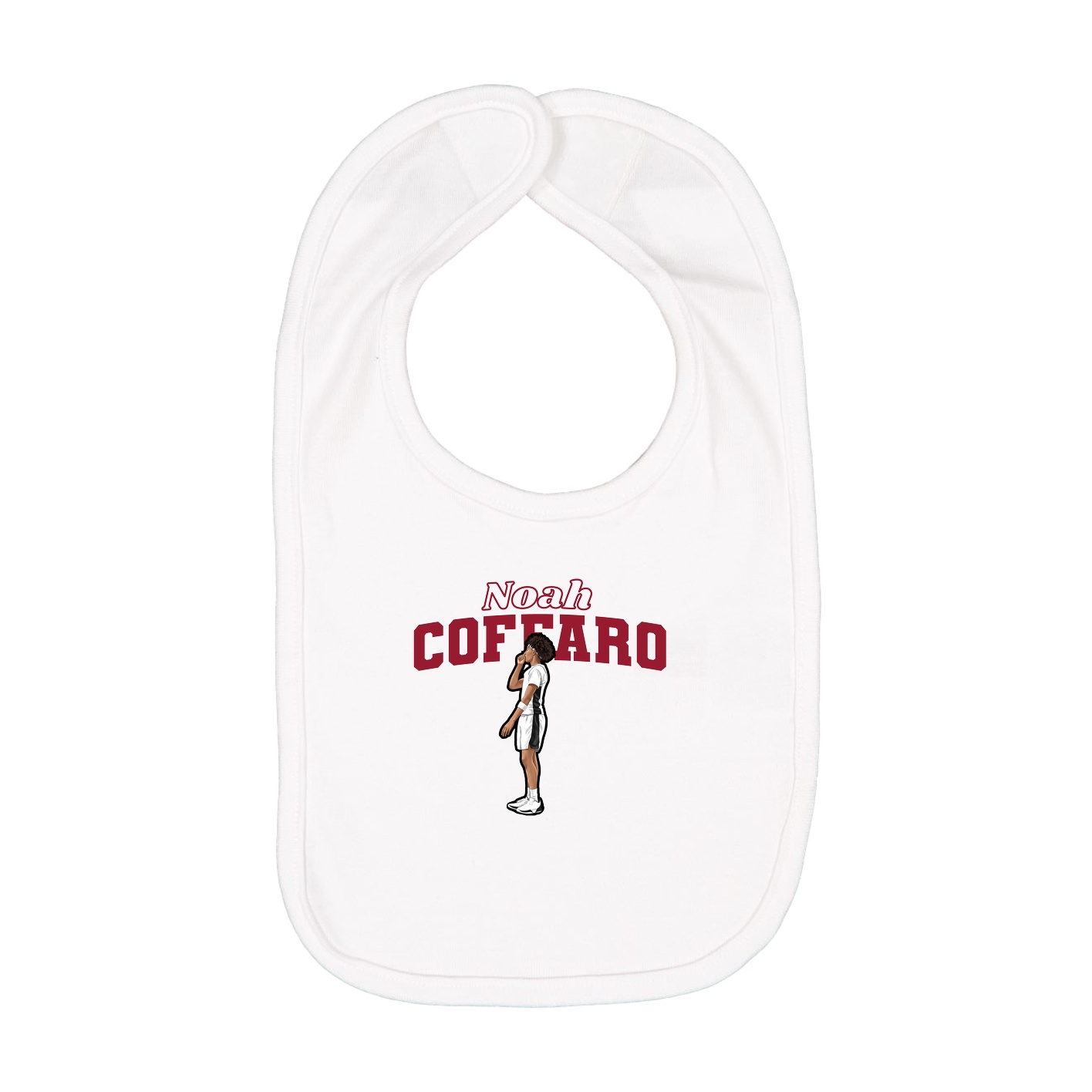 Infant Bib — Name Arch in White