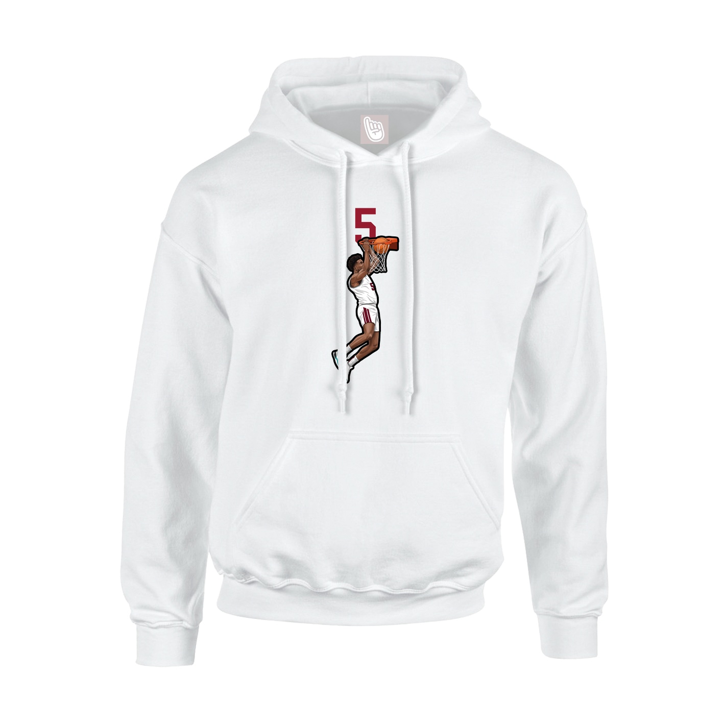 Youth Hoodie — Number Top in White