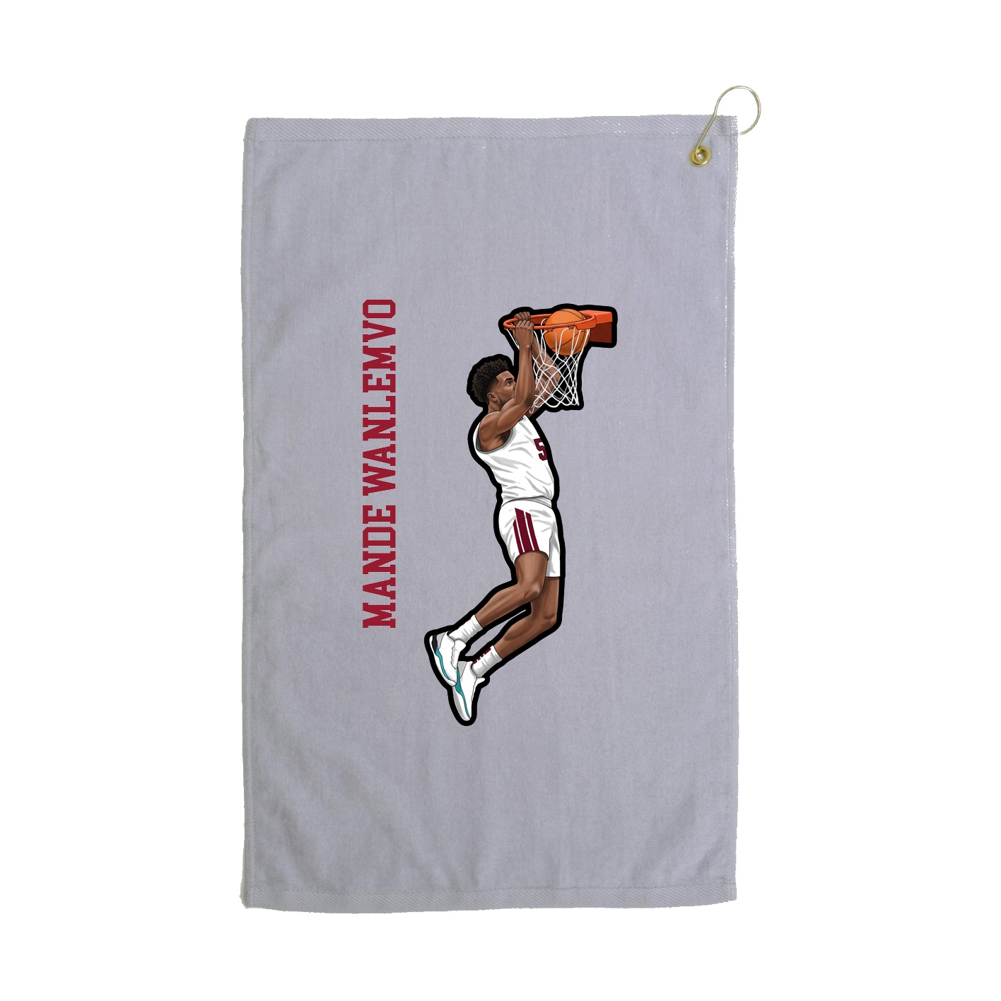 Golf Towel — Name Vertical in Grey