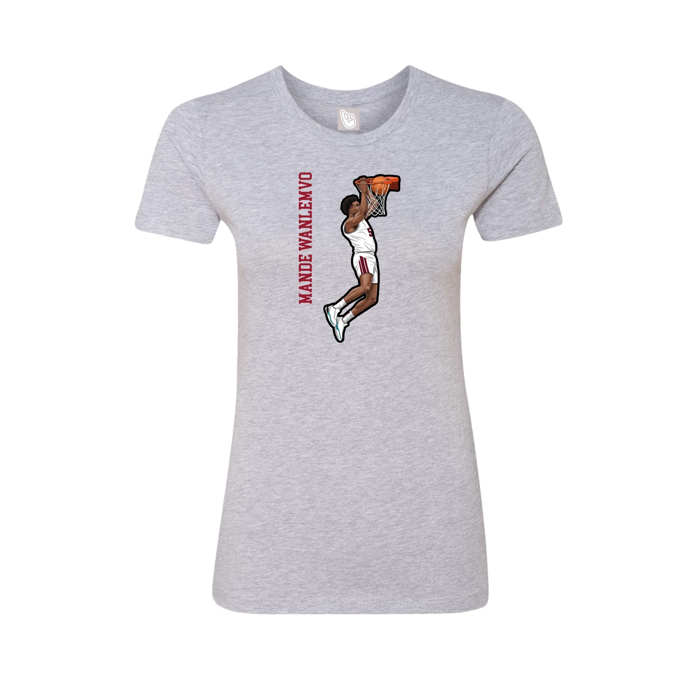 Fitted Women's Tee — Name Vertical in Grey
