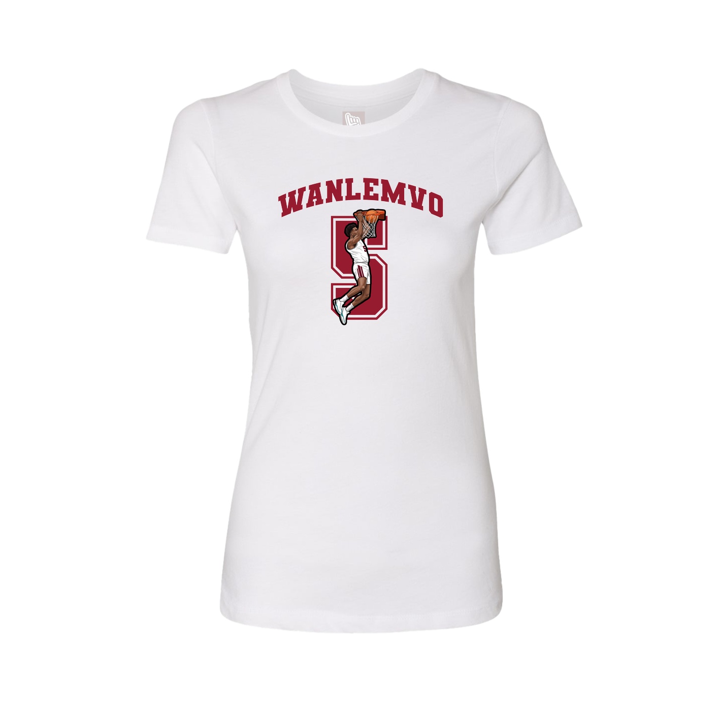 Fitted Women's Tee — Number in White
