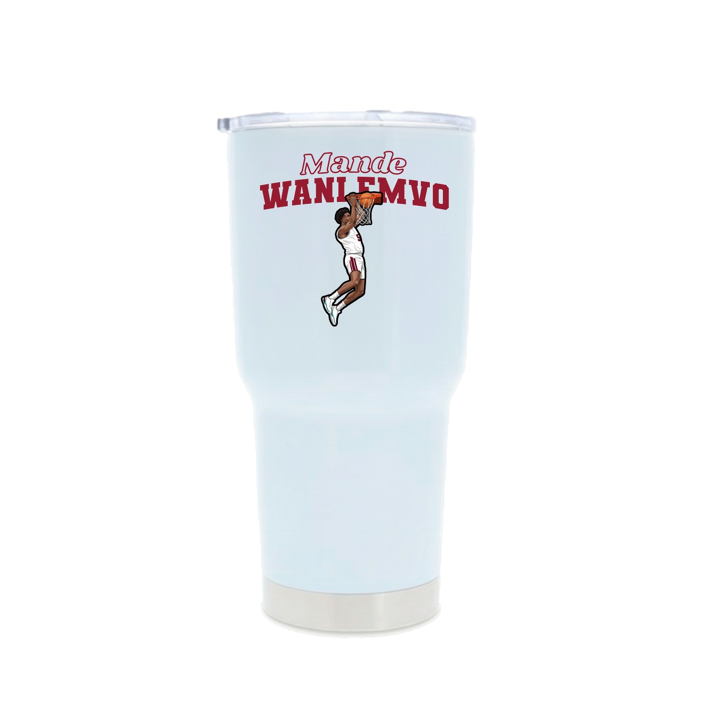 30oz Stainless Steel Tumbler — Name Arch in White