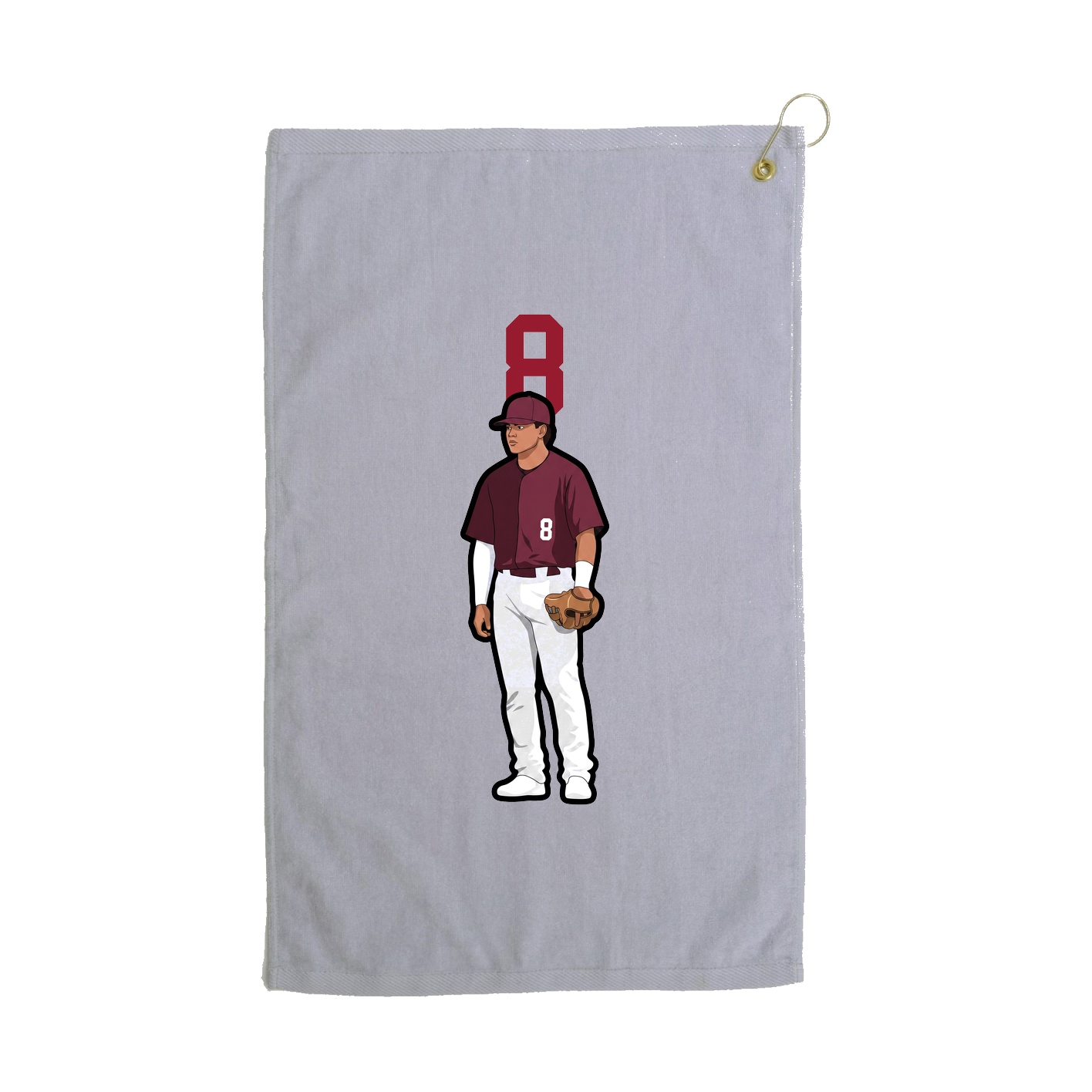 Golf Towel — Number Top in Grey