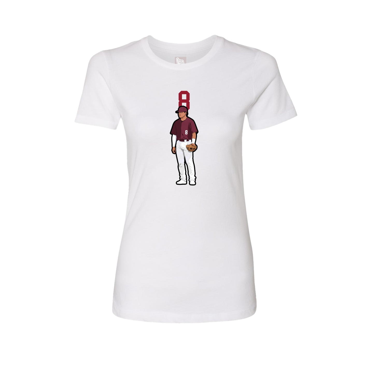 Fitted Women's Tee — Number Top in White