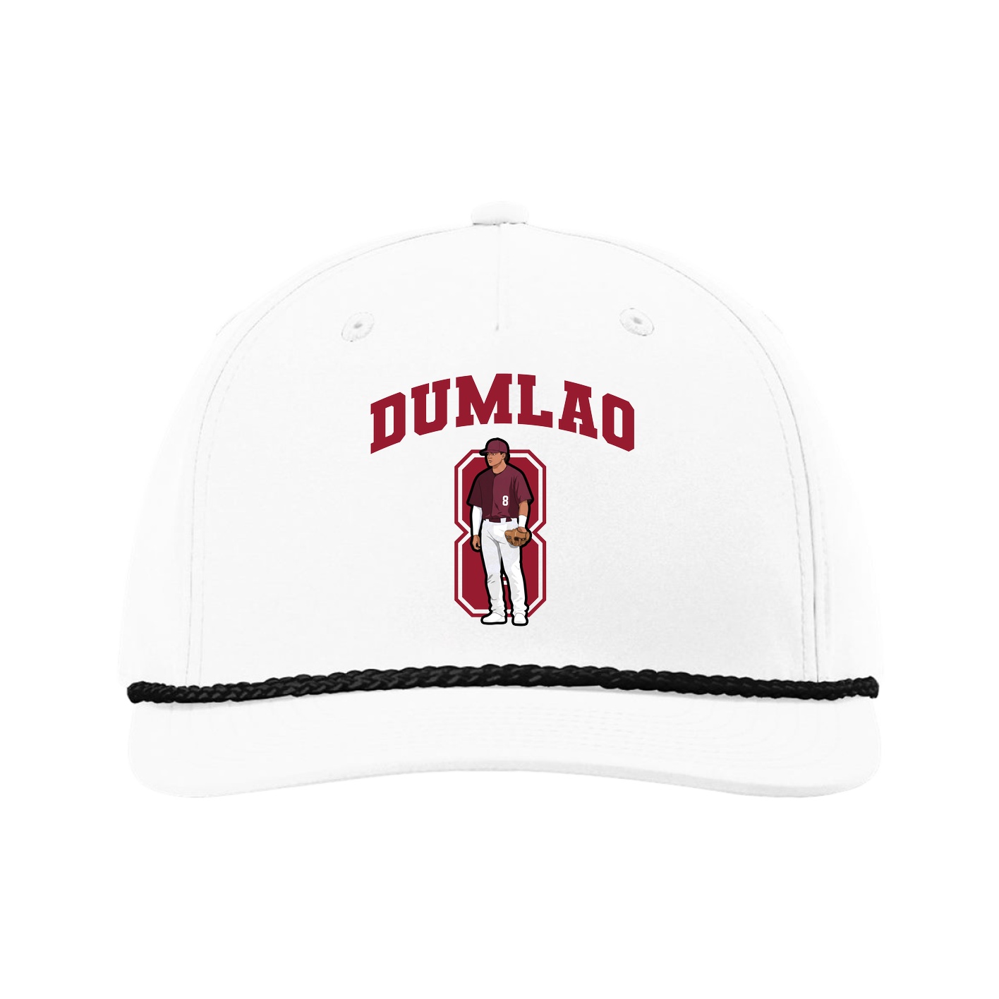 Five-Panel Classic Rope Cap — Number in White