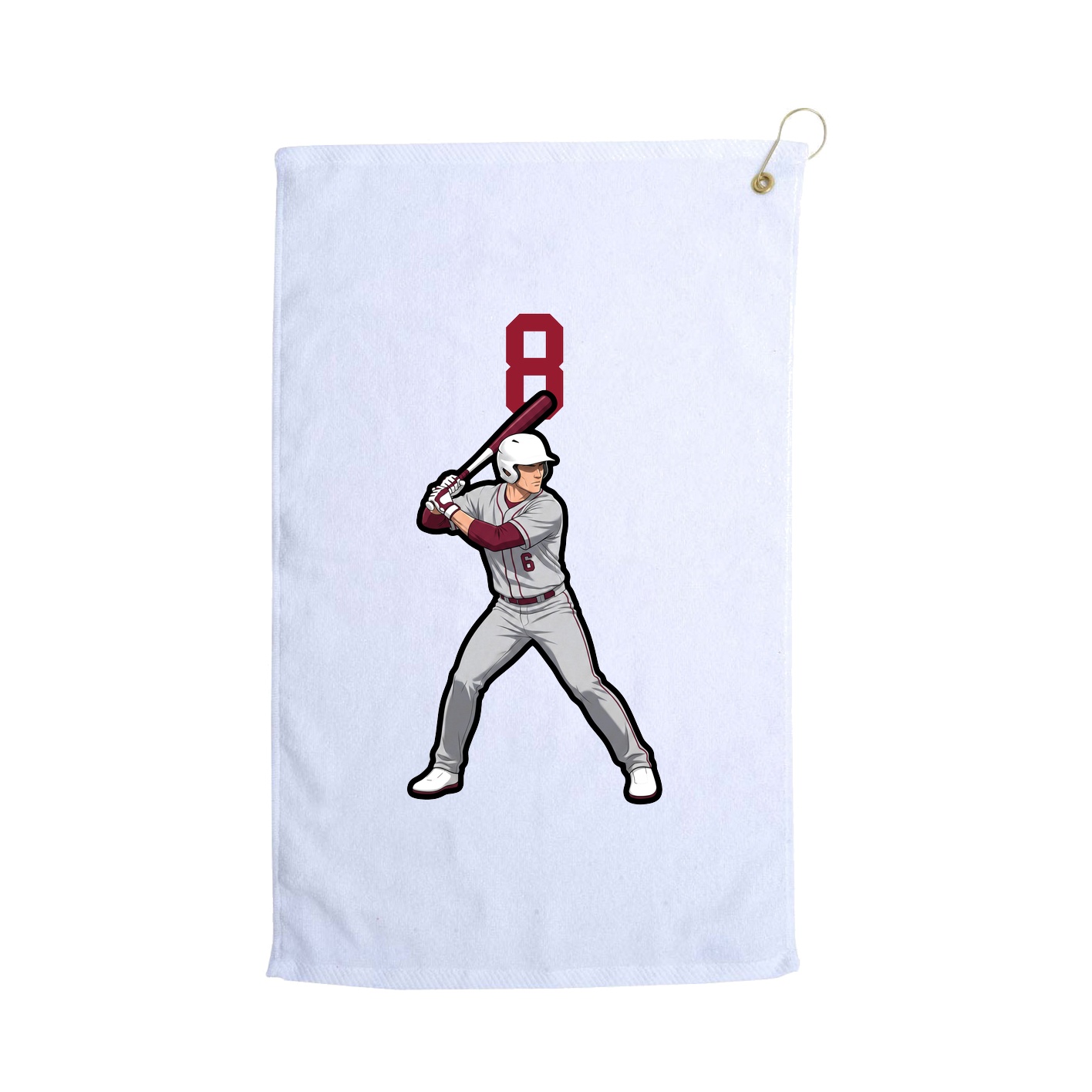 Golf Towel — Number Top in White