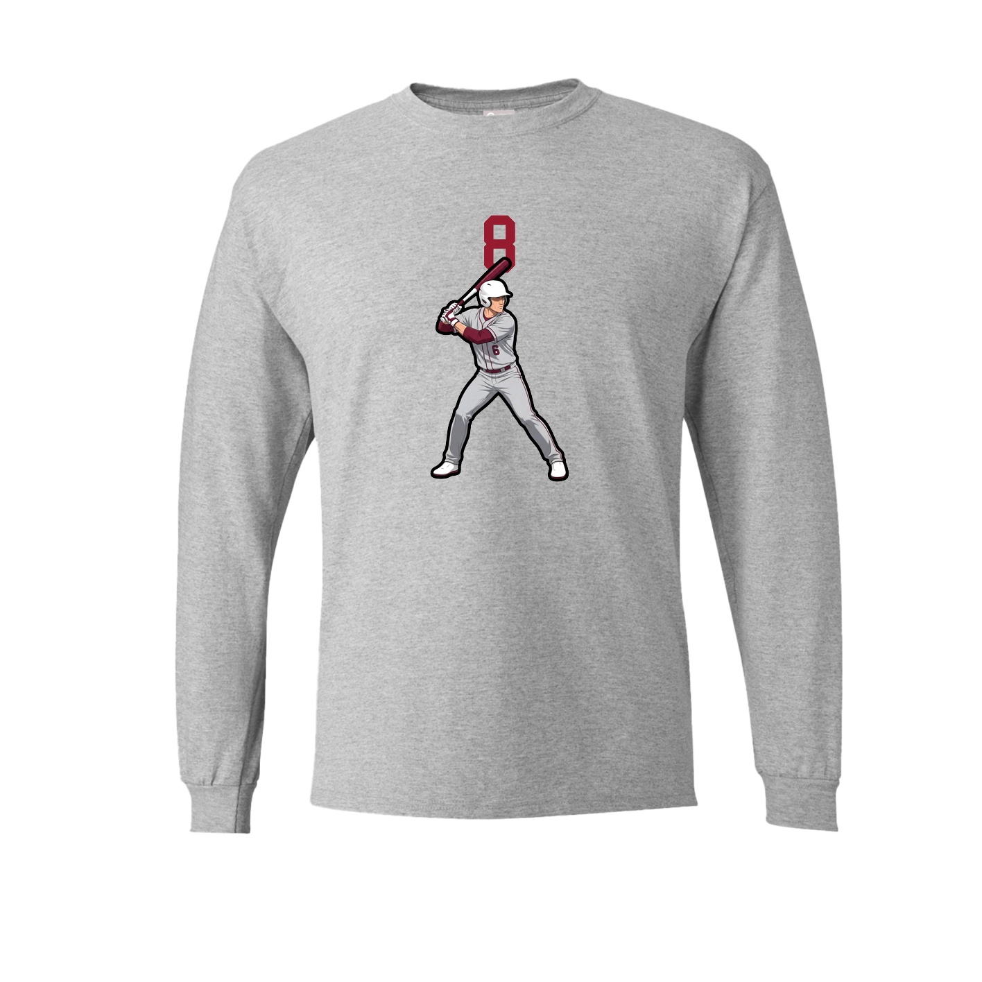 Long Sleeve Tee — Number Top in Grey