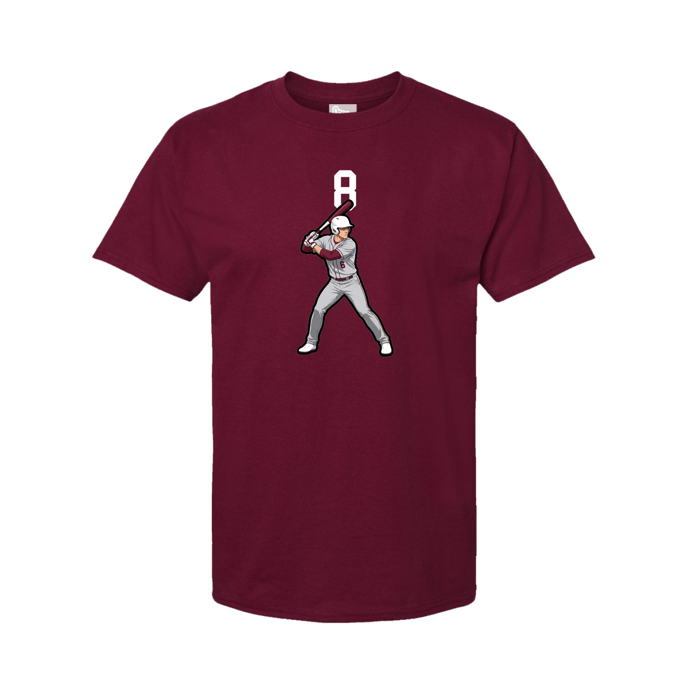 Youth Tee — Number Top in Cardinal