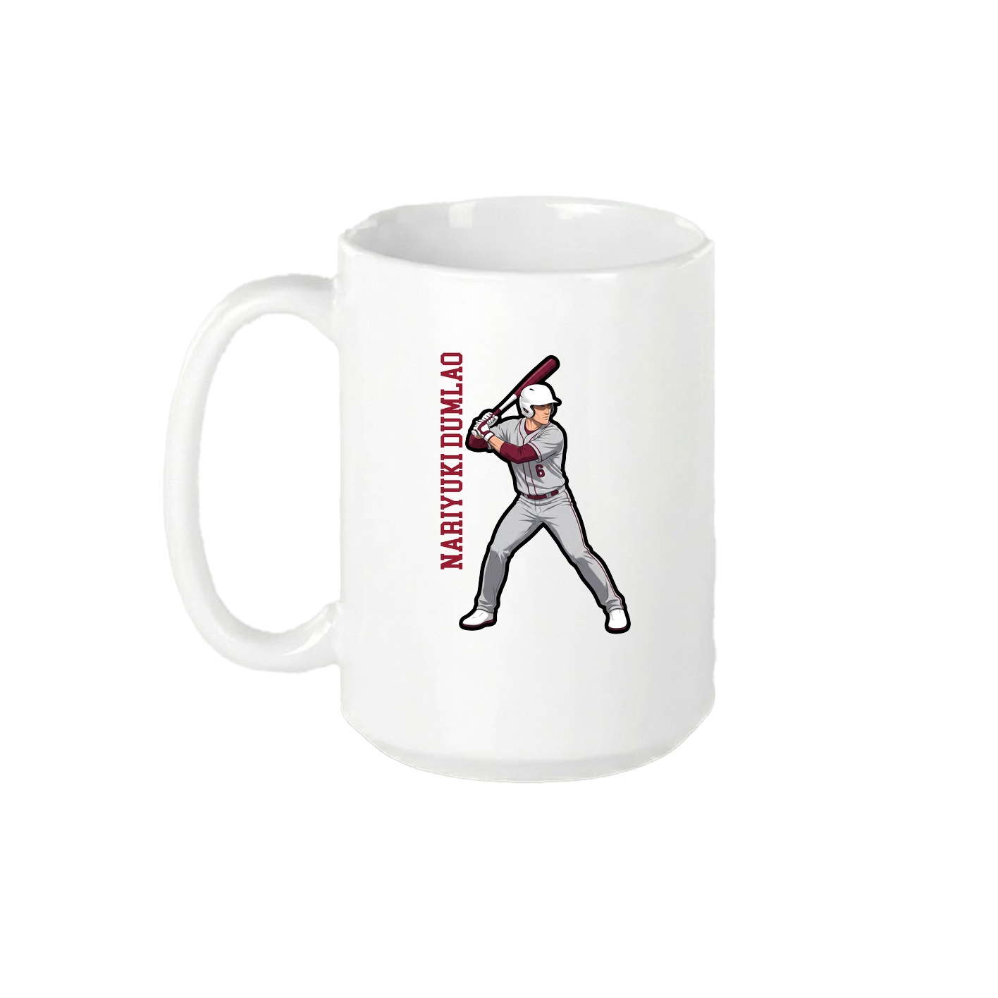 15oz Coffee Mug — Name Vertical in White