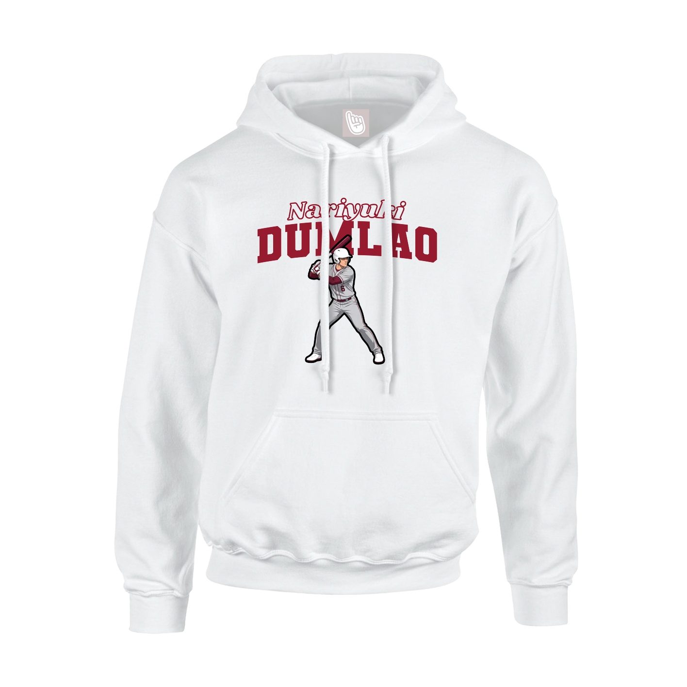 Youth Hoodie — Name Arch in White