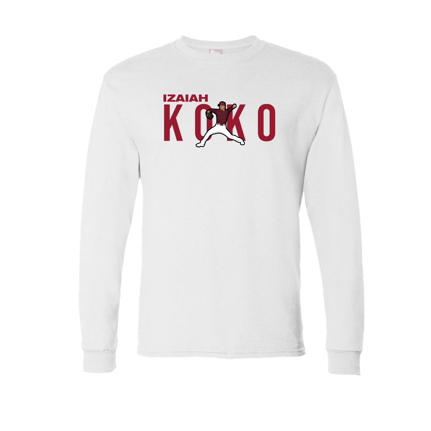 Long Sleeve Tee — Player Name in White