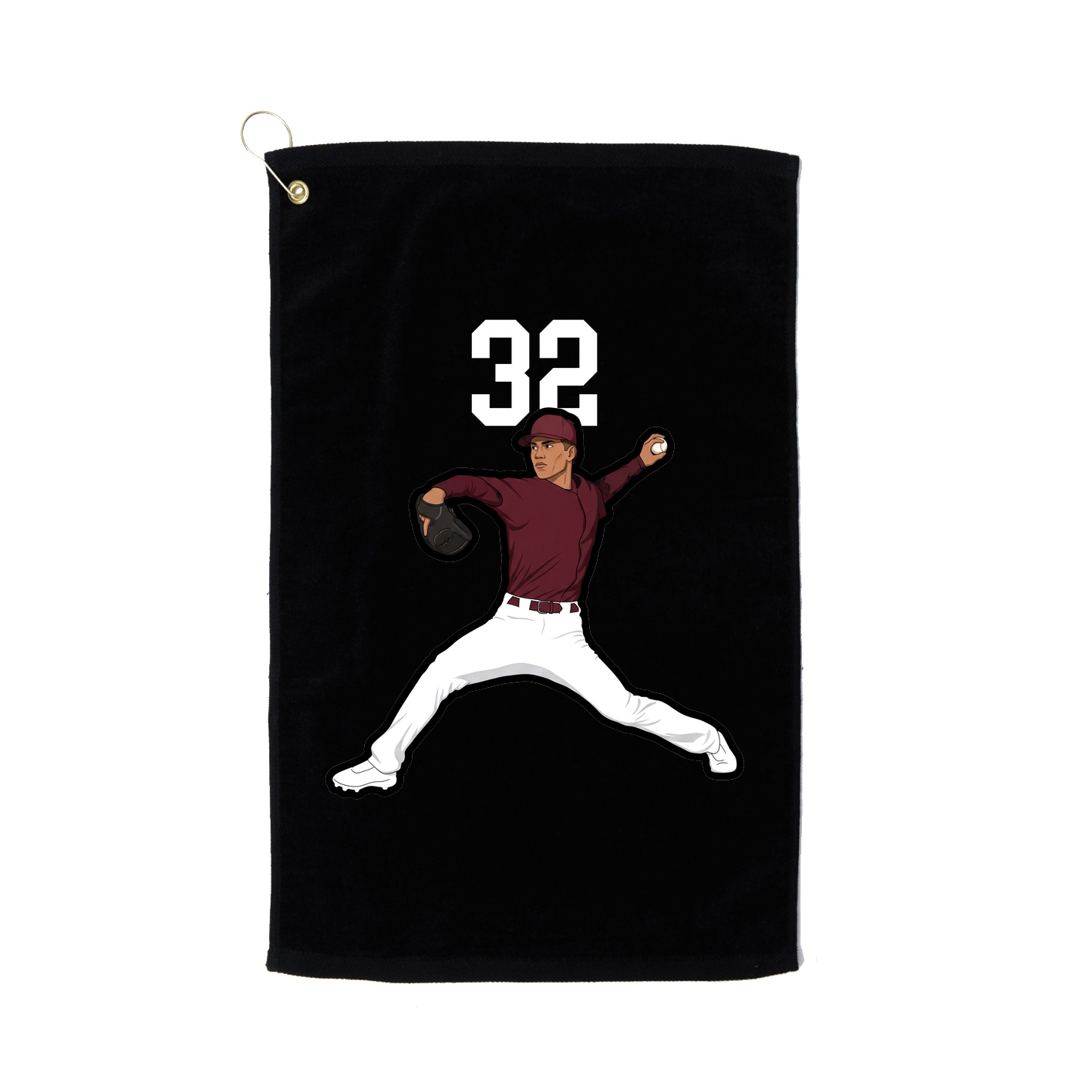 Golf Towel — Number Top in Black