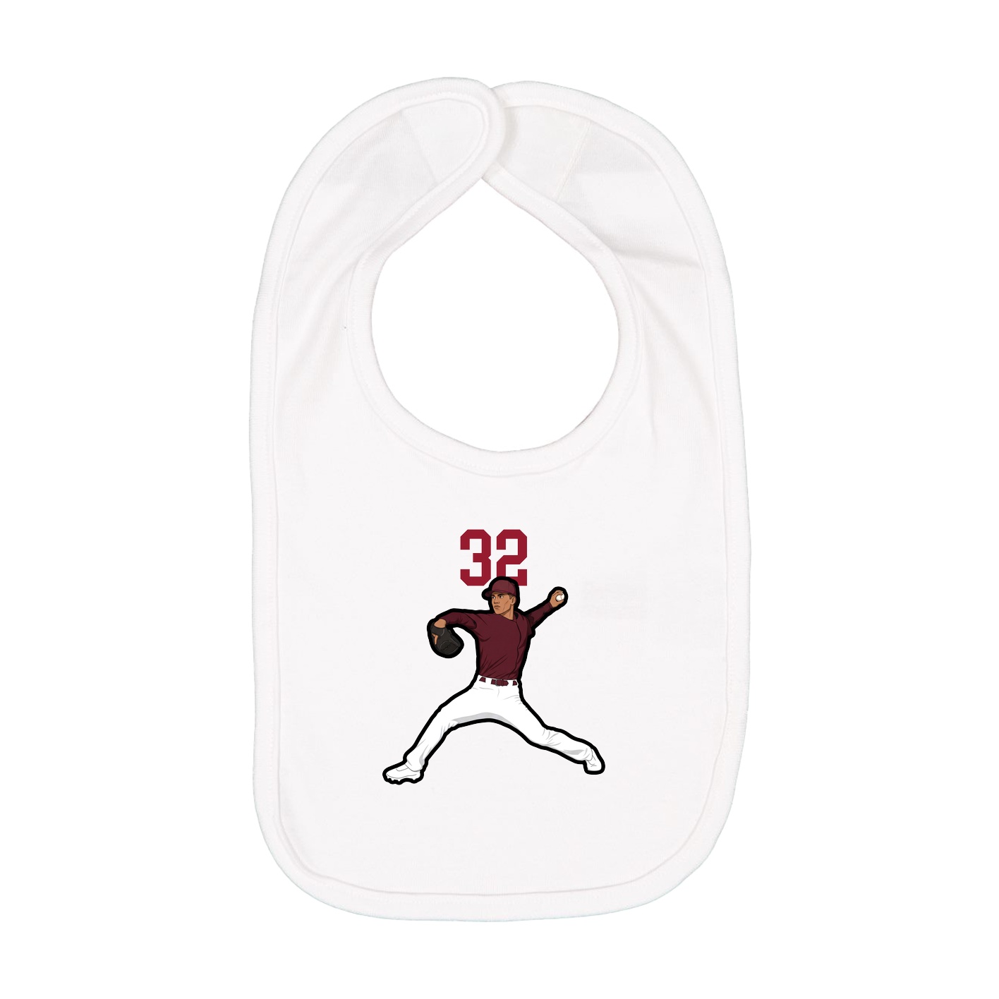 Infant Bib — Number Top in White