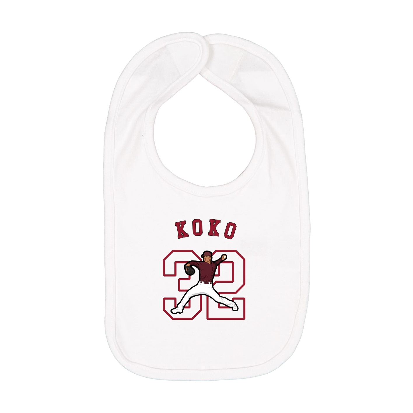 Infant Bib — Shirsey Arch in White