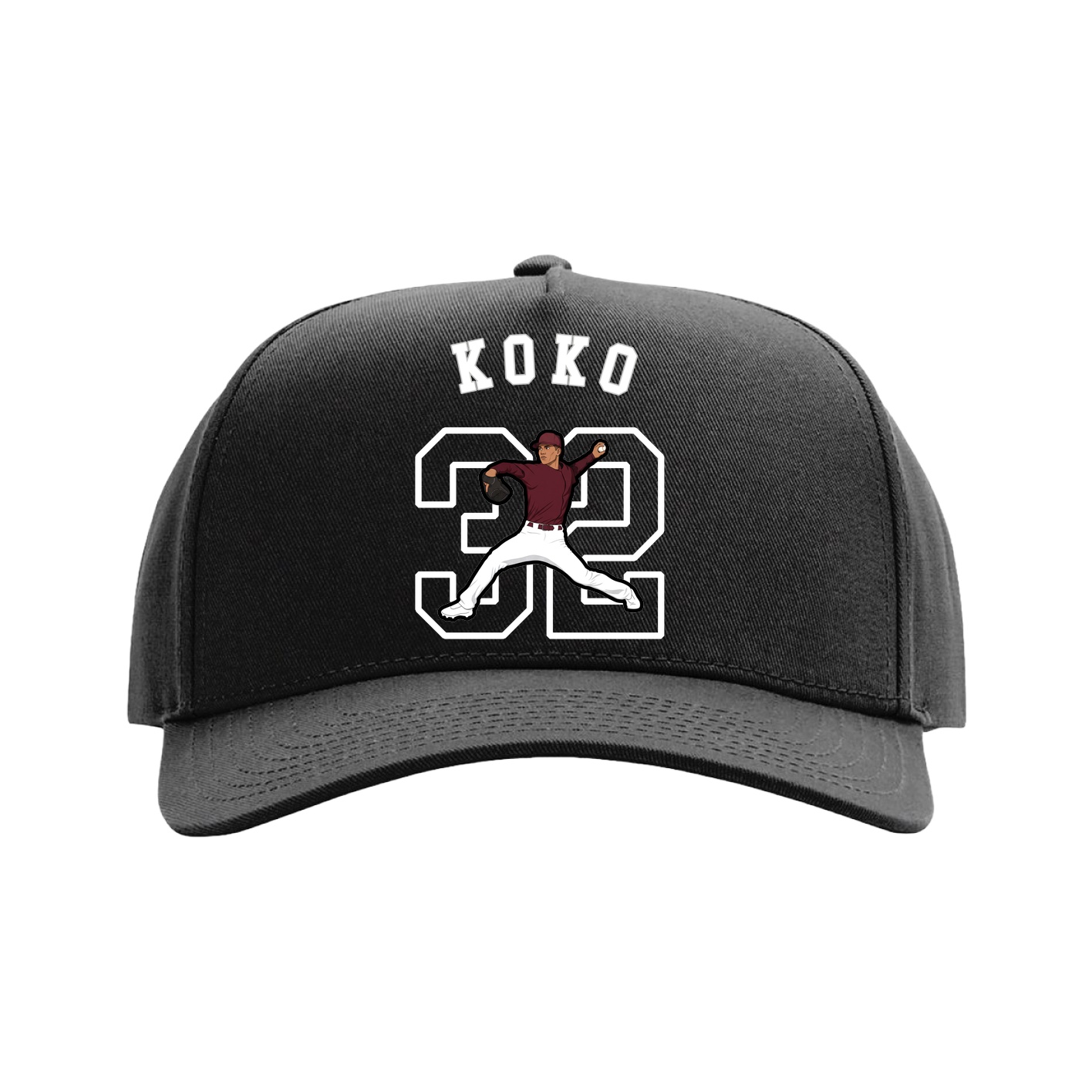 Full Fabric Five-Panel Champ Cap — Shirsey Arch in Black