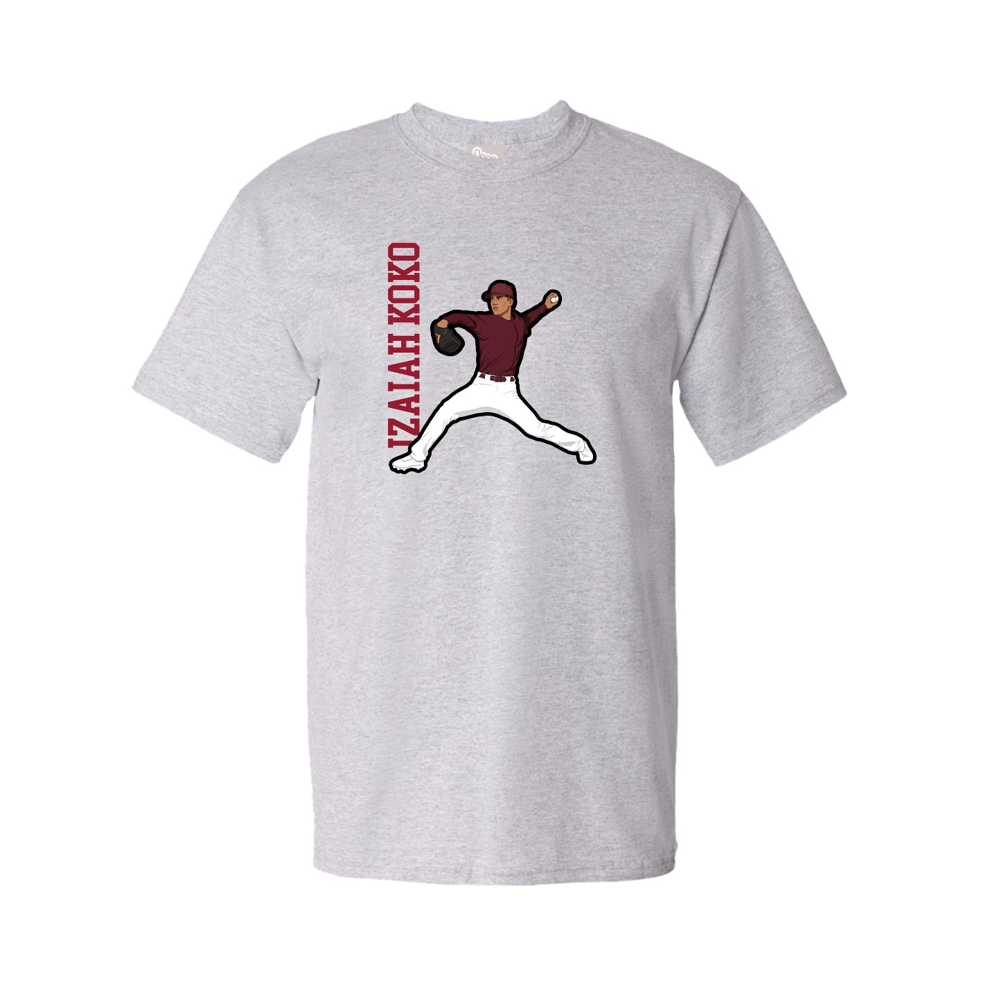 Youth Tee — Name Vertical in Grey