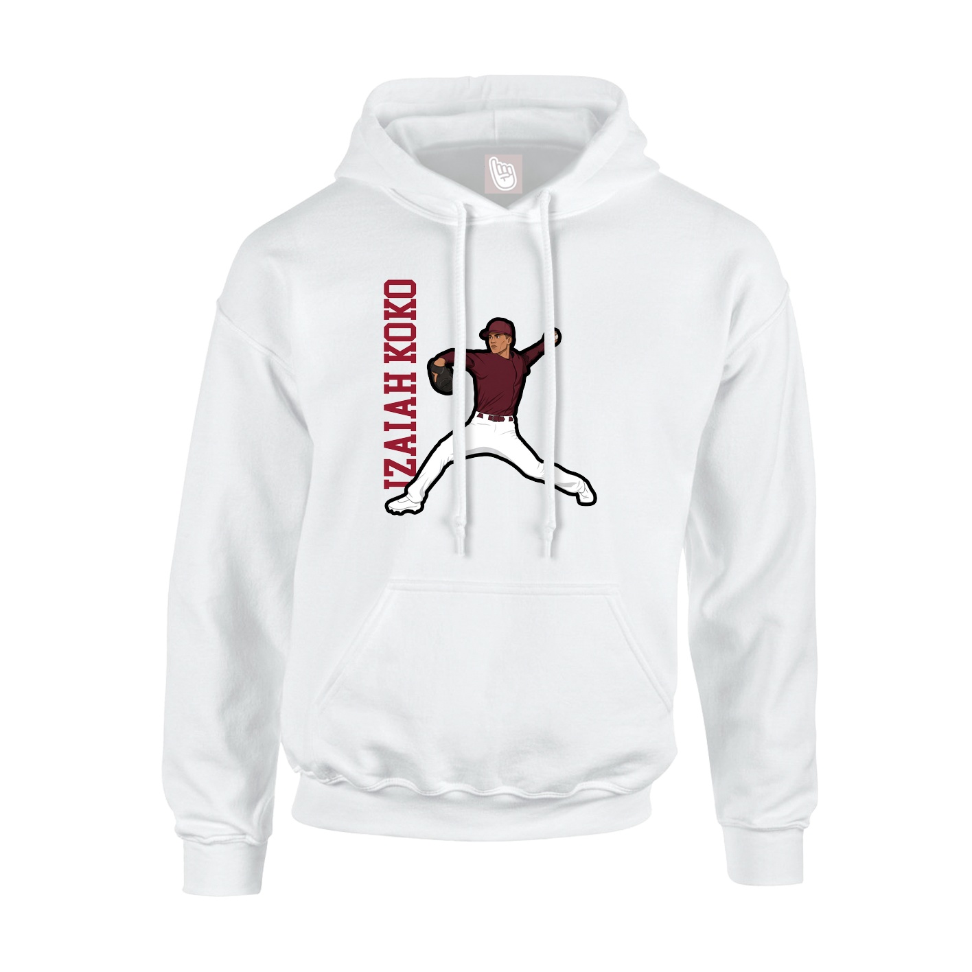 Youth Hoodie — Name Vertical in White