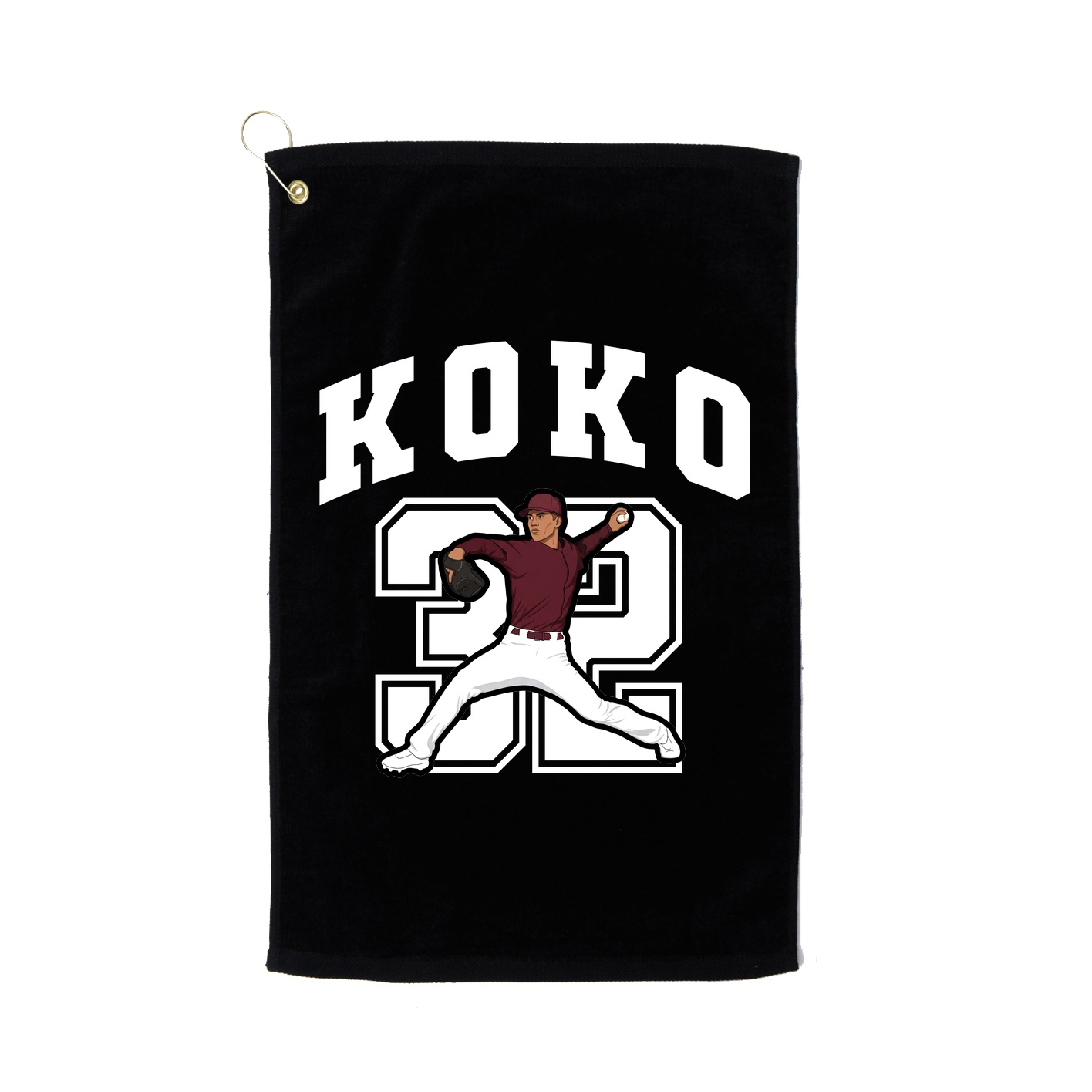 Golf Towel — Number in Black