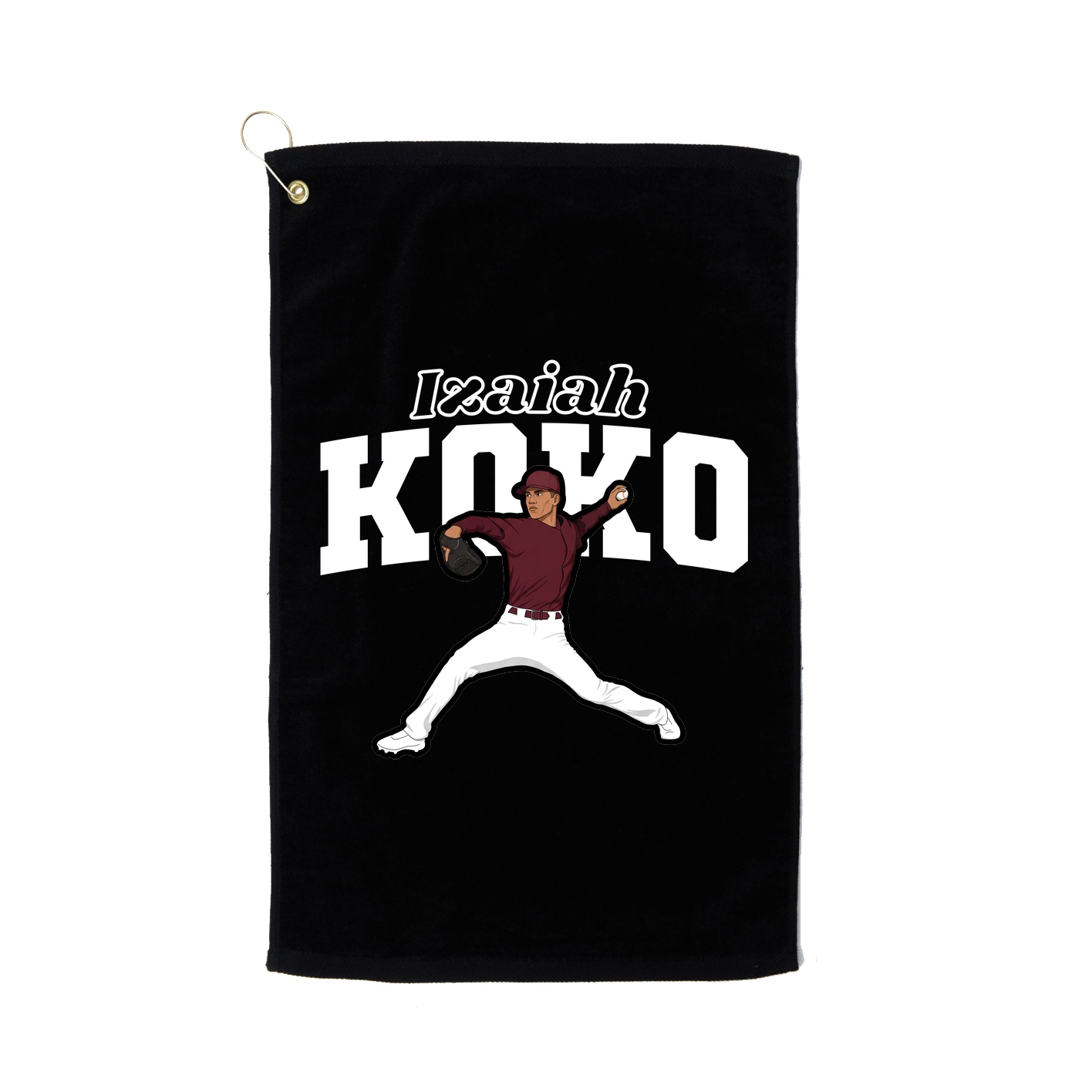 Golf Towel — Name Arch in Black