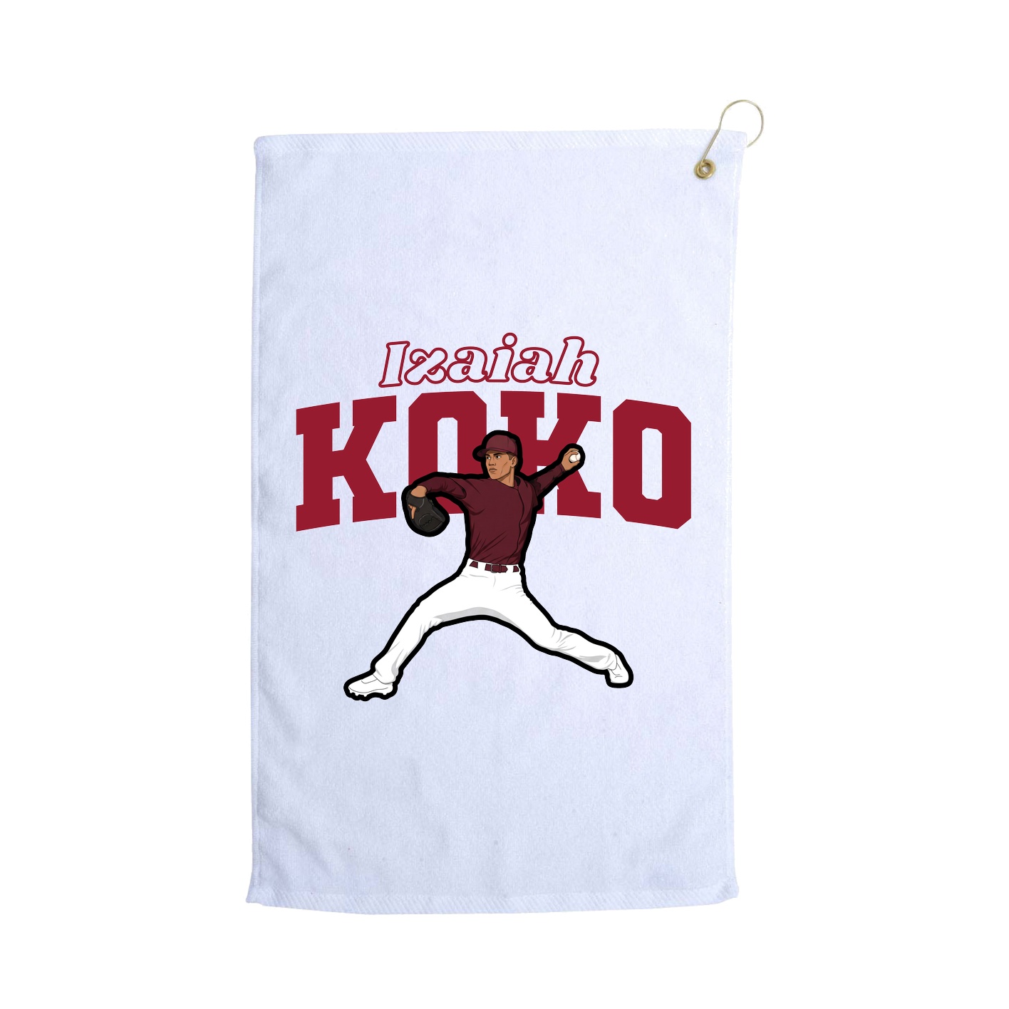 Golf Towel — Name Arch in White