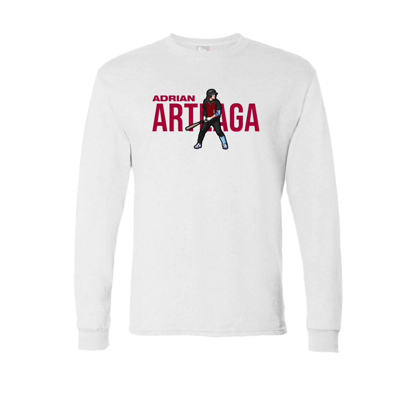 Long Sleeve Tee — Player Name in White