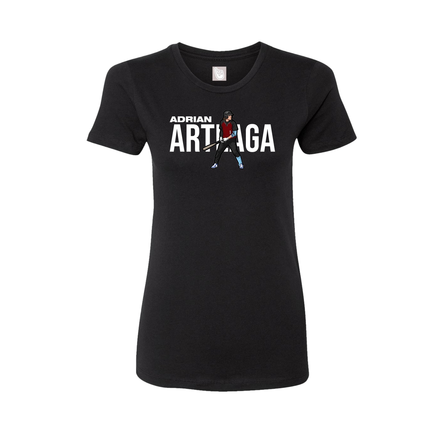 Fitted Women's Tee — Player Name in Black