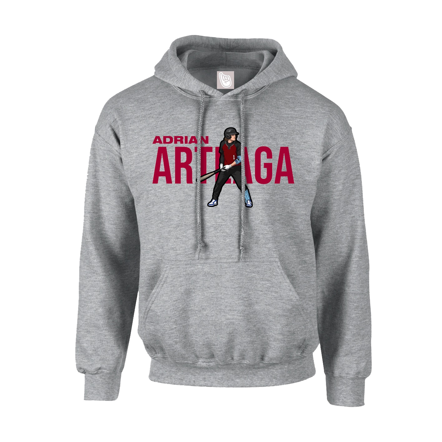 Youth Hoodie — Player Name in Grey