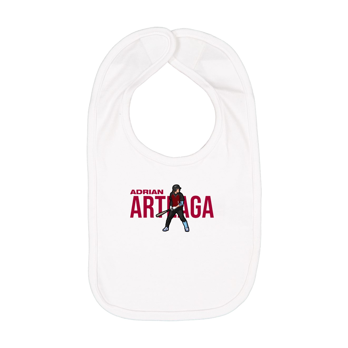 Infant Bib — Player Name in White