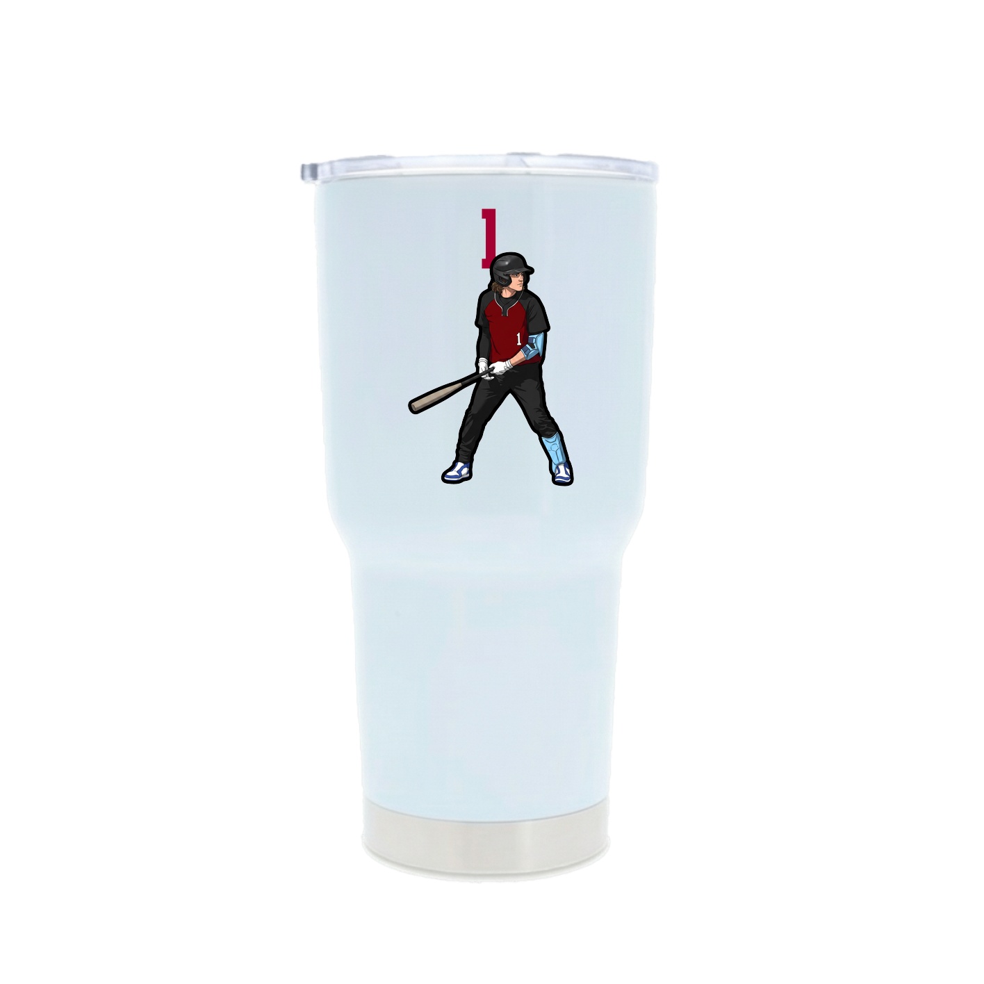 30oz Stainless Steel Tumbler — Number Top in White