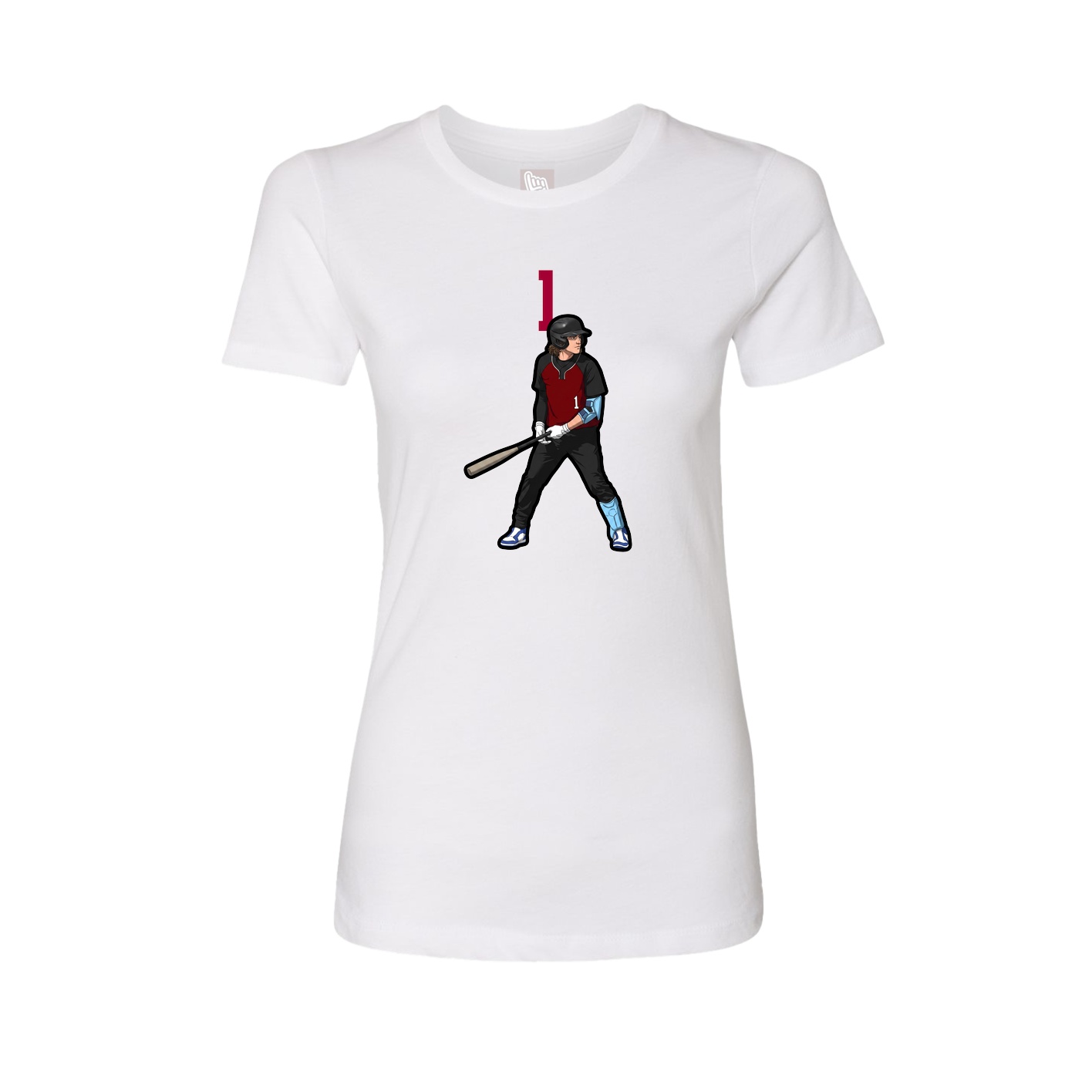 Fitted Women's Tee — Number Top in White
