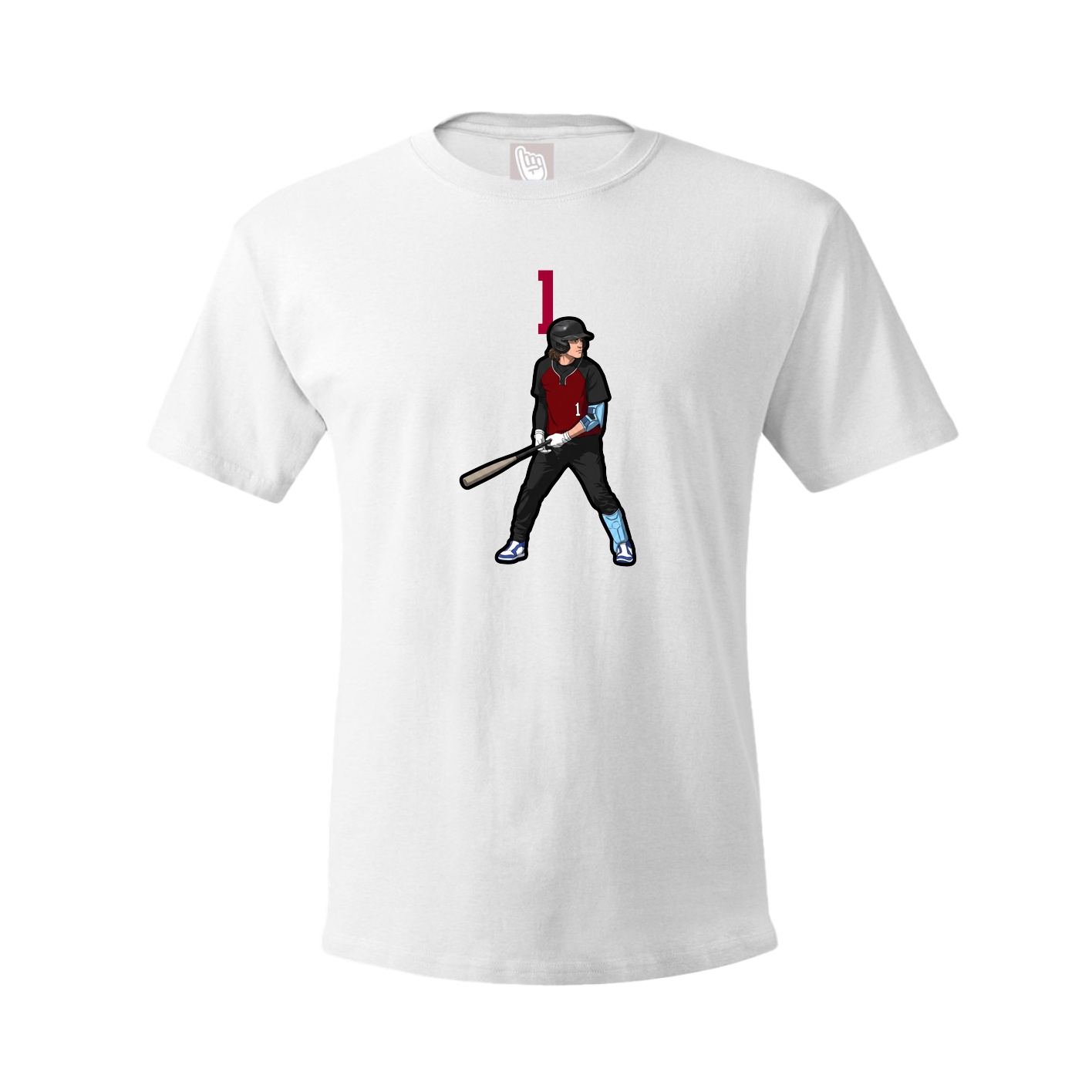 Youth Tee — Number Top in White