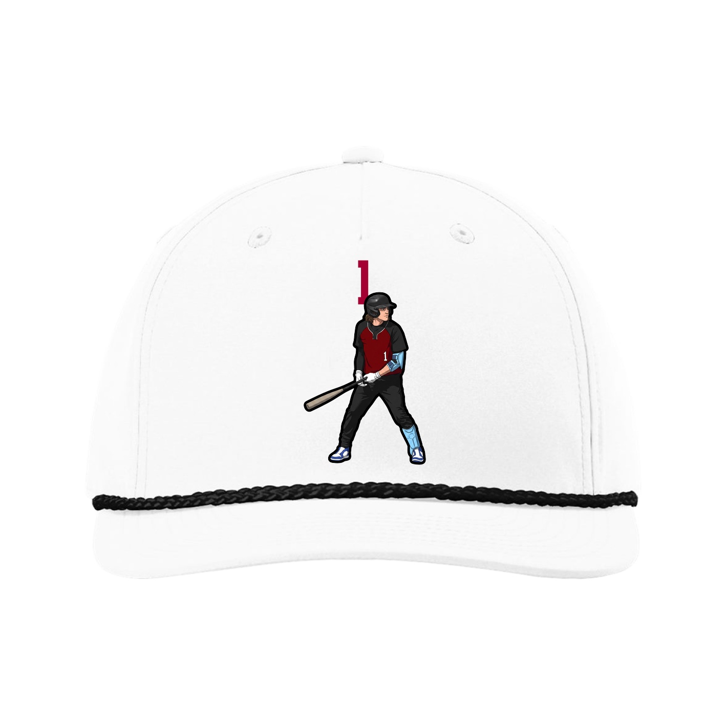 Five-Panel Classic Rope Cap — Number Top in White
