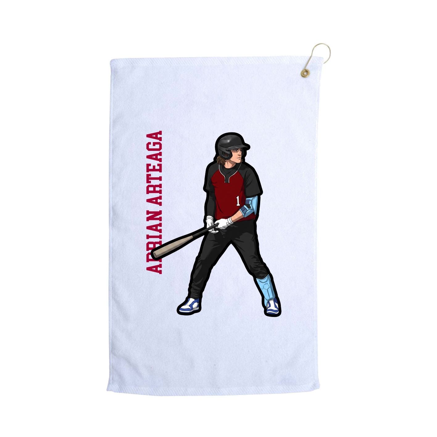 Golf Towel — Name Vertical in White