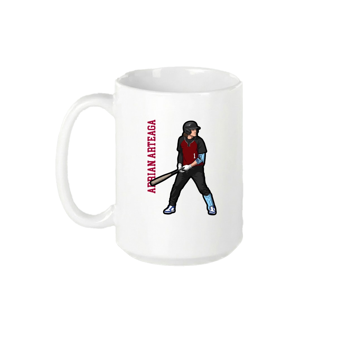 15oz Coffee Mug — Name Vertical in White
