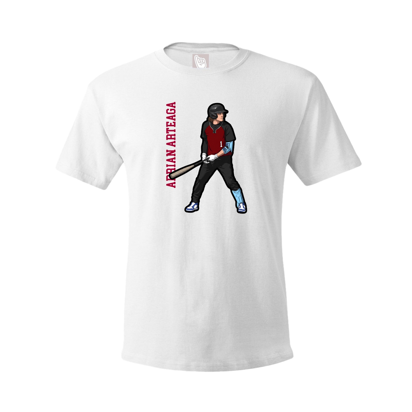 Tee — Name Vertical in White