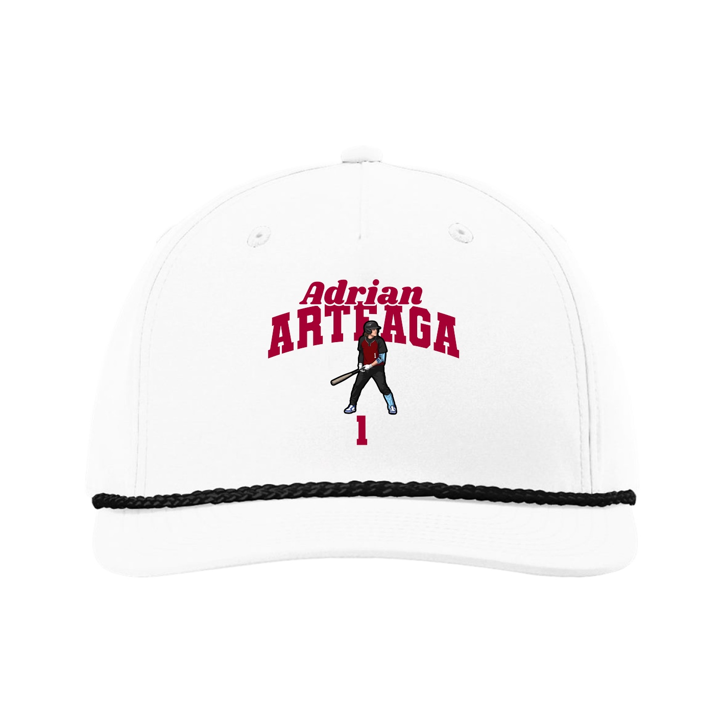 Five-Panel Classic Rope Cap — Signature Arch in White
