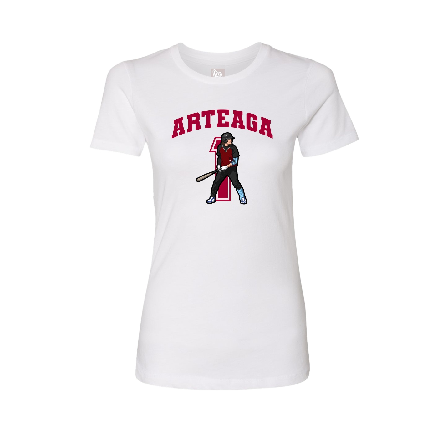 Fitted Women's Tee — Number in White