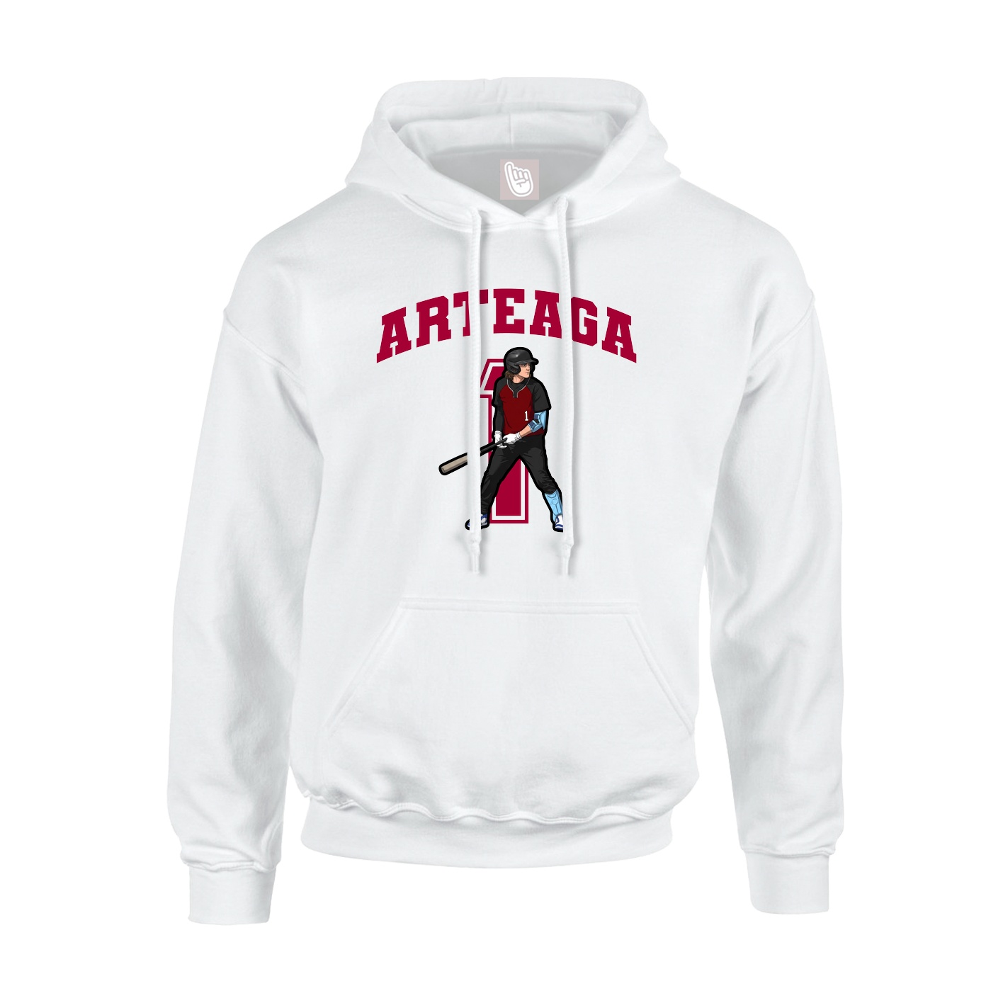 Hoodie — Number in White